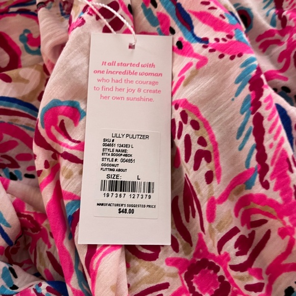 Brand New Etta Scoop Neck Shirt Lilly Pulitzer - Picture 6 of 7